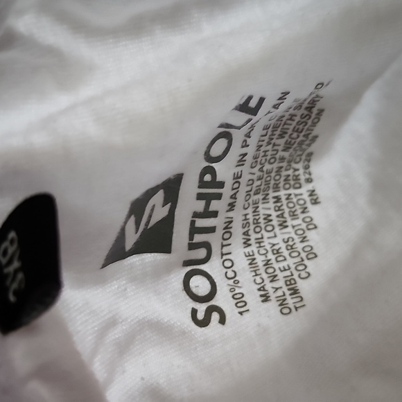 VINTAGE SOUTHPOLE RAISED LOGO MCMXCI WHITE CREW-NECK TEE-SHIRT - Picture 16 of 16